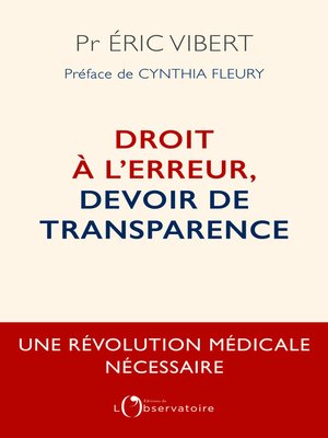 cover image of Droit à l'erreur, devoir de transparence